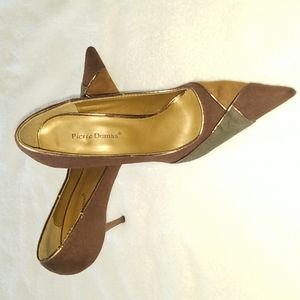 Pierre Dumas Multi-Colored Suede Pumps